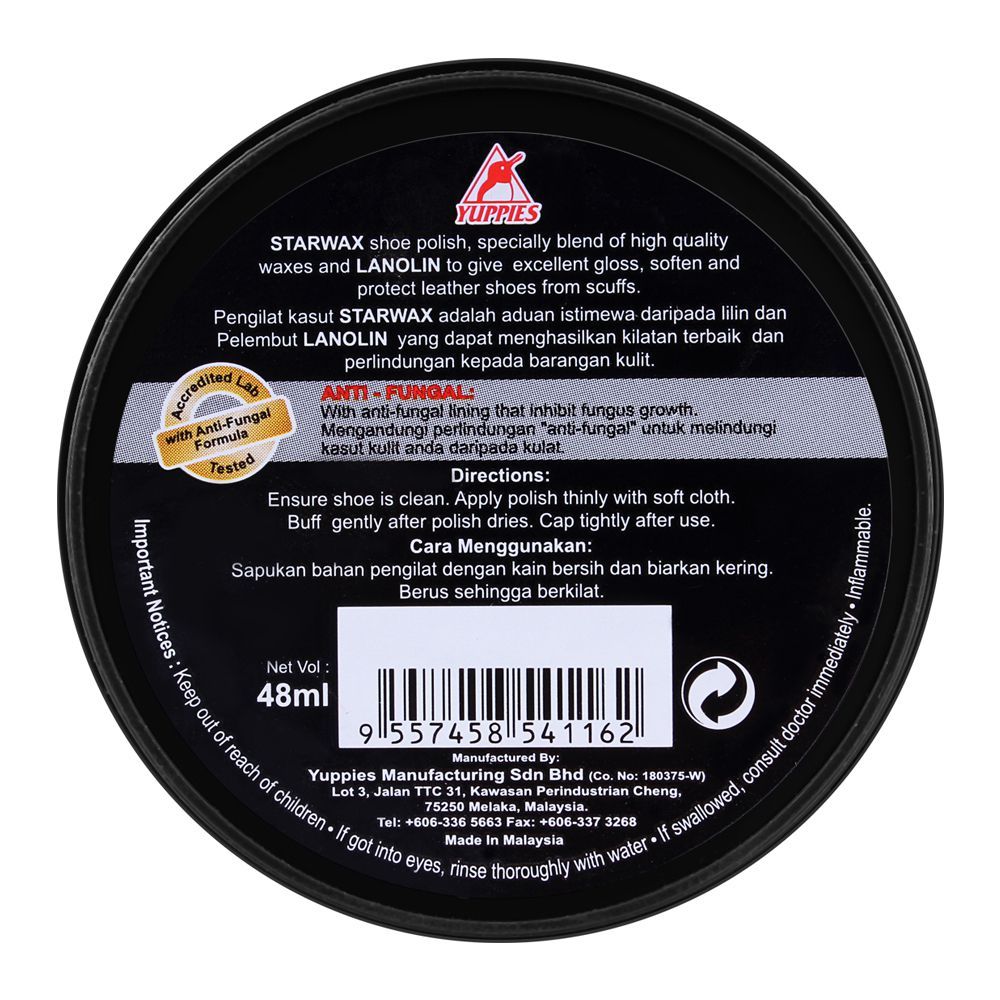 Yuppies Star Wax Shoe Polish Black 48ml - Image 2