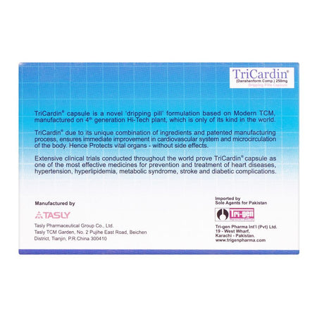 Trigen Pharma TriCardin Capsule, Protects Vital Organs, 250mg, 30-Pack - Image 2
