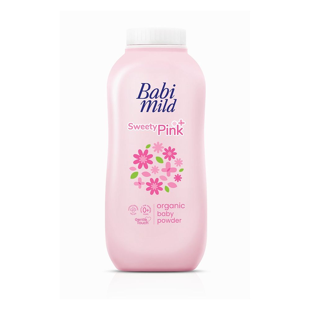 Babi Mild Sweety Pink Organic Baby Powder, Gentle For Newborn/0+ Years, Hypoallergenic Tested, 160g - Main Image