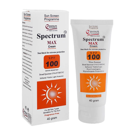 Crystolite Pharmaceuticals Spectrum Max Cream SPF-100, For All Skin Types, 40ml - Main Image
