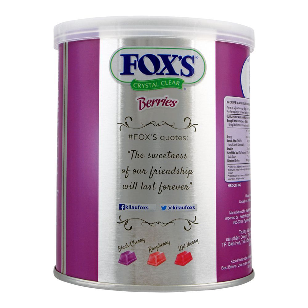Fox's Crystal Clear Berries Flavored Candy, Tin, 180g - Image 2