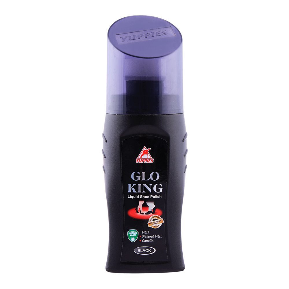 Yuppies Glo-King Liquid Shoe Polish Black 75ml - Main Image