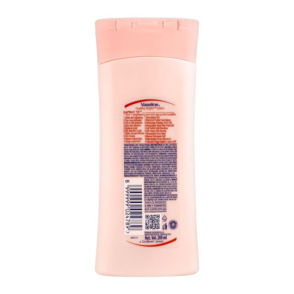 Vaseline Healthy Bright  Protect 10 Body Lotion, 200ml - Image 2