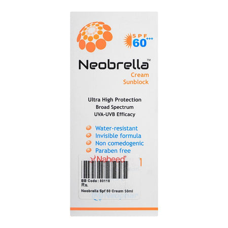 Neophar Skin Sciences Neobrella SPF60 Cream Sunblock PA+++, 50ml - Image 2