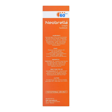 Neophar Skin Sciences Neobrella SPF60 Cream Sunblock PA+++, 50ml - Image 3