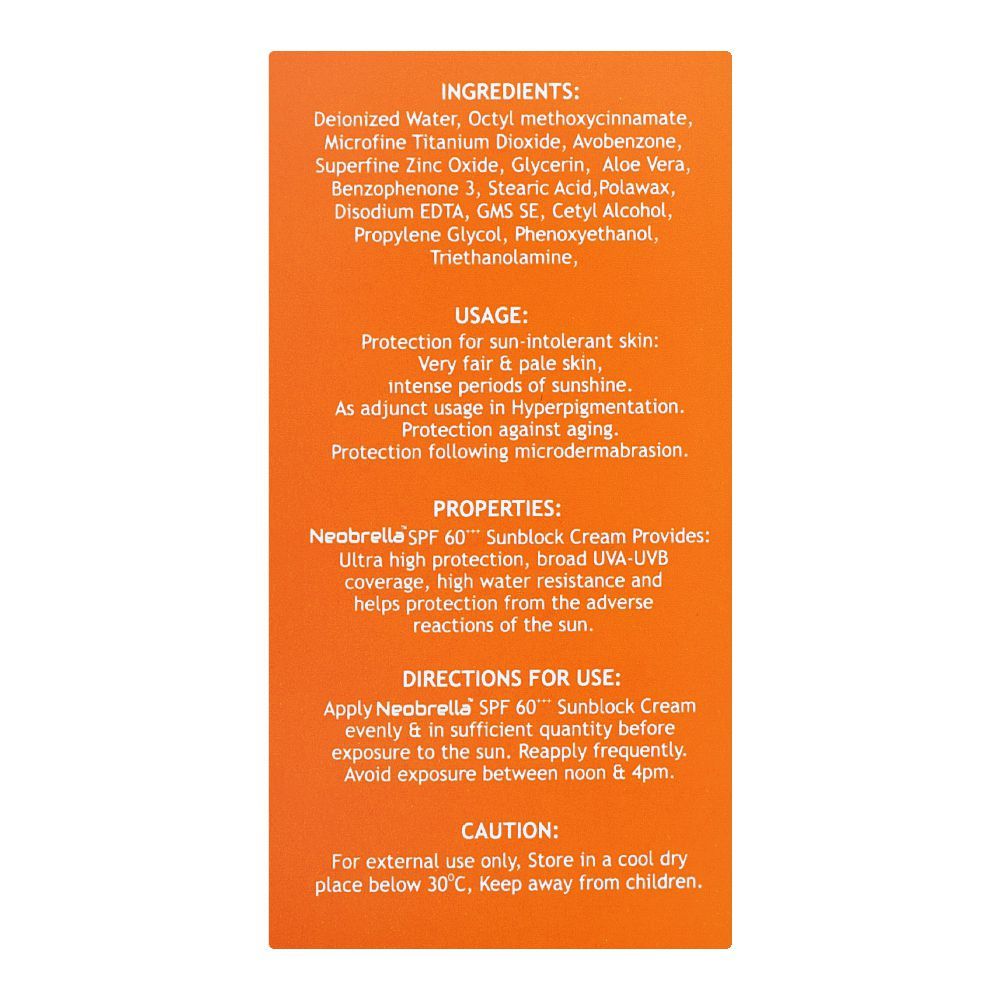 Neophar Skin Sciences Neobrella SPF60 Cream Sunblock PA+++, 50ml - Image 4