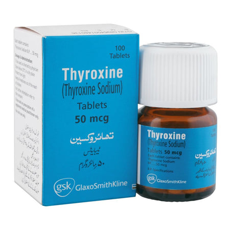 GSK Thyroxine Tablet, 50mcg, 100-Pack - Main Image