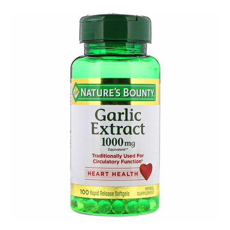 Nature's Bounty Garlic Extract 1000mg, 100 Softgels, Herbal Supplement - Main Image
