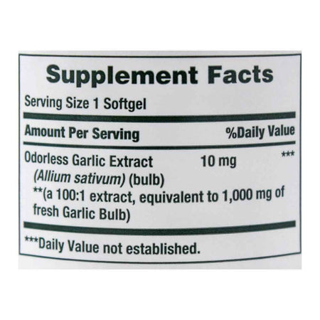 Nature's Bounty Garlic Extract 1000mg, 100 Softgels, Herbal Supplement - Image 3