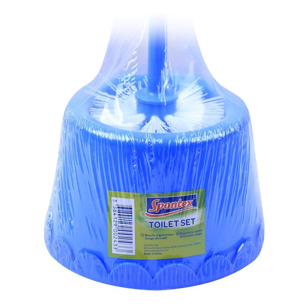 Spontex Toilet Brush Set, Blue - Image 2