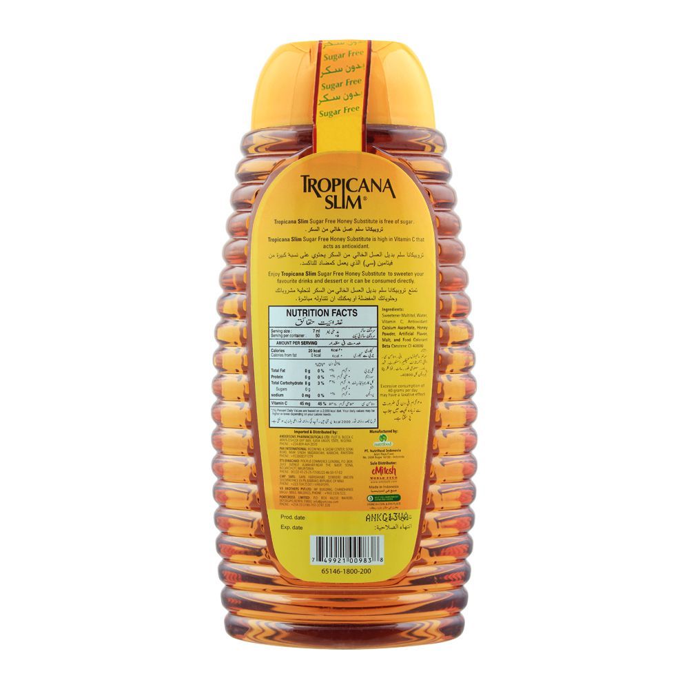 Tropicana Slim Sugar Free Honey Substitute, 350ml, Pet Bottle - Image 2