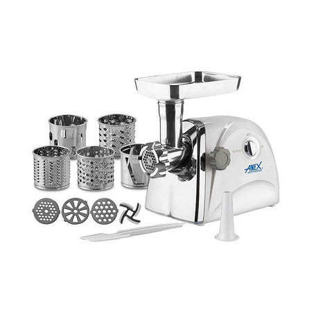 Anex Super Meat Grinder & Vegetable Cutter With 4 Disks, 1200W, White, AG-2049 - Main Image
