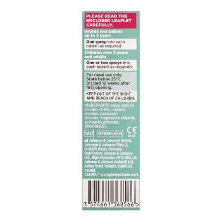 Johnson & Johnson Calpol Saline Nasal Spray, From Birth, 15ml - Image 2