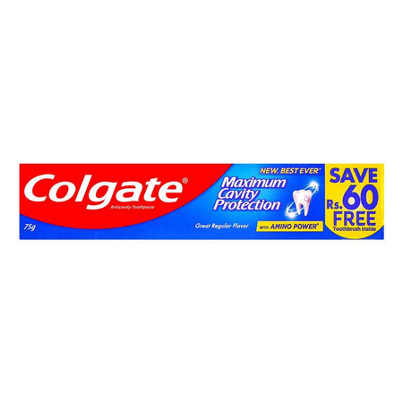 Colgate Maximum Cavity Protection Tooth Paste 75g, Free Tooth Brush - Image 3