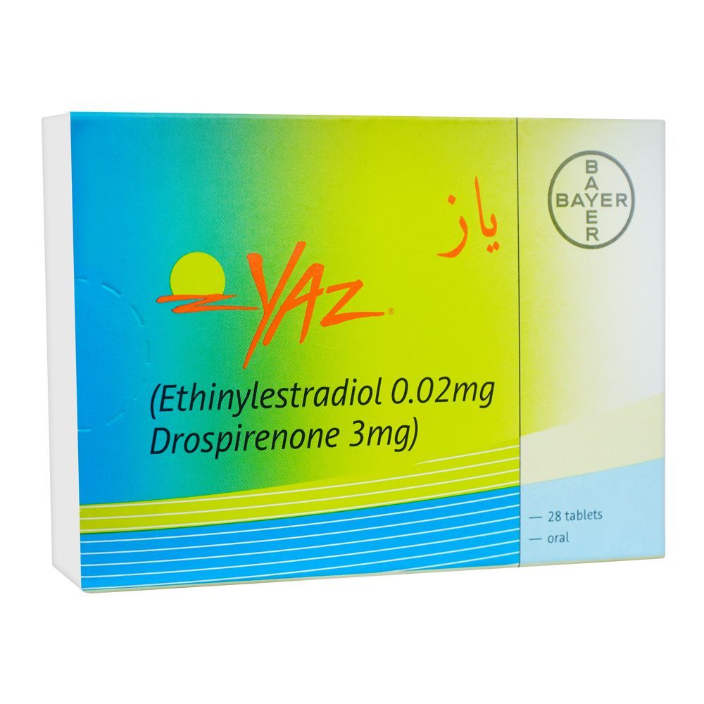 Bayer Pharmaceuticals Yaz Tablet, Oral, Ethinylestradiol 0.02mg And Drospirenone 3mg, 28 Tablets - Main Image
