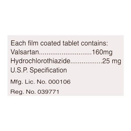 Tabros Pharma Co-Valtec Tablet, 160/25mg, 28-Pack - Image 3