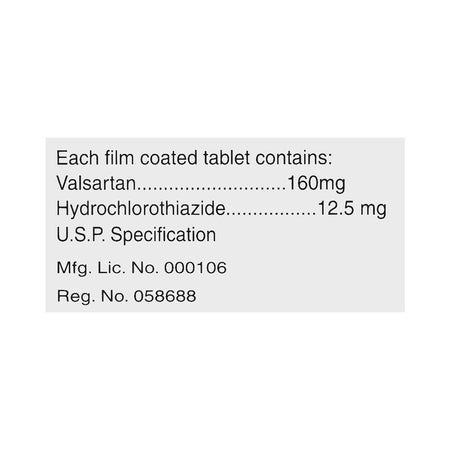 Tabros Pharma Co-Valtec Tablet, 160/12.5mg, 28-Pack - Image 3
