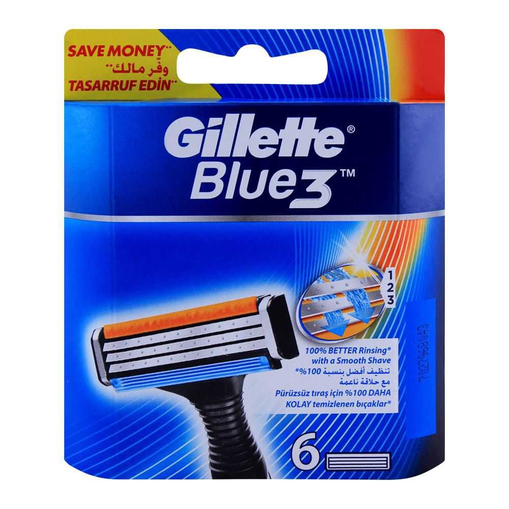 Gillette Blue 3 Cartridges, Razor Blades, 6-Pack - Main Image