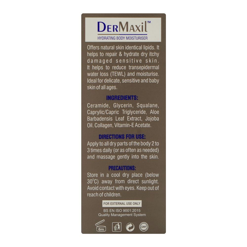 Safrin Skin Care Dermaxil Body Moisturiser, Hypoallergenic, For Sensitive & Dry Skin, 150ml - Image 3