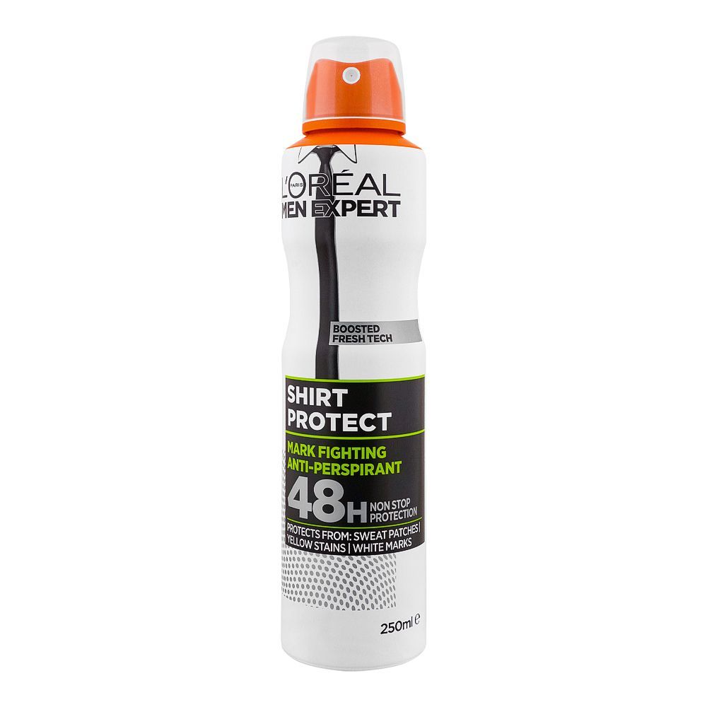 L'Oreal Paris Men Expert Shirt Protect Mark Frightening Anti-Perspirant Deodorant Spray, 250ml - Main Image