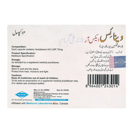 Medisure Laboratories Venice XR Capsule, 75mg, 14-Pack - Image 2