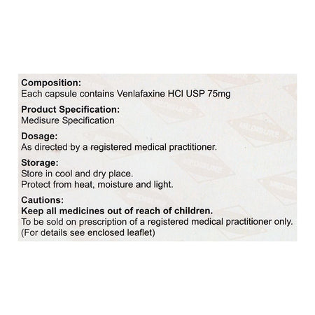 Medisure Laboratories Venice XR Capsule, 75mg, 14-Pack - Image 3