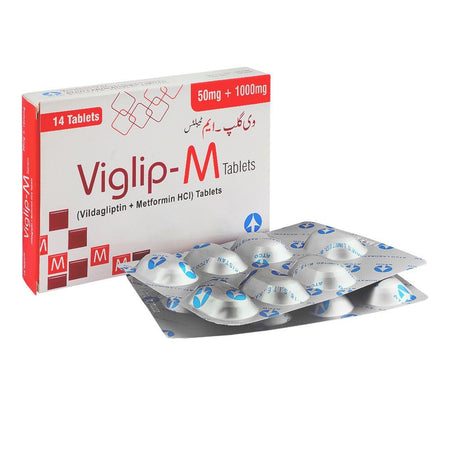 ATCO Laboratories Viglip-M Tablet, 50mg+1000mg, 14-Pack - Main Image