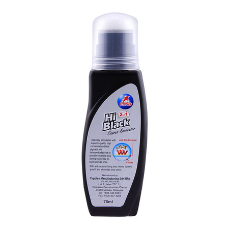 Yuppies Hi Black 2-in-1 Shoe Canvas Renovator 75ml - Image 2