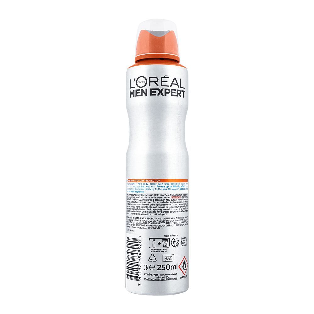 L'Oreal Paris Men Expert Fresh Extreme Ice Cool Effect Anti-Perspirant Deodorant Spray, 250ml - Image 2