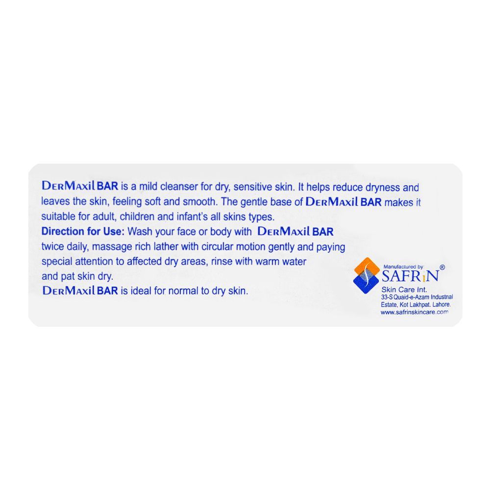 Safrin Skin Care Dermaxil Soap Bar, For Dry & Sensitive Skin, 75g - Image 2