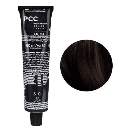 Indola PCC Natural Permanent Hair Color Cream, 60ml, 3.0 Dark Brown - Main Image