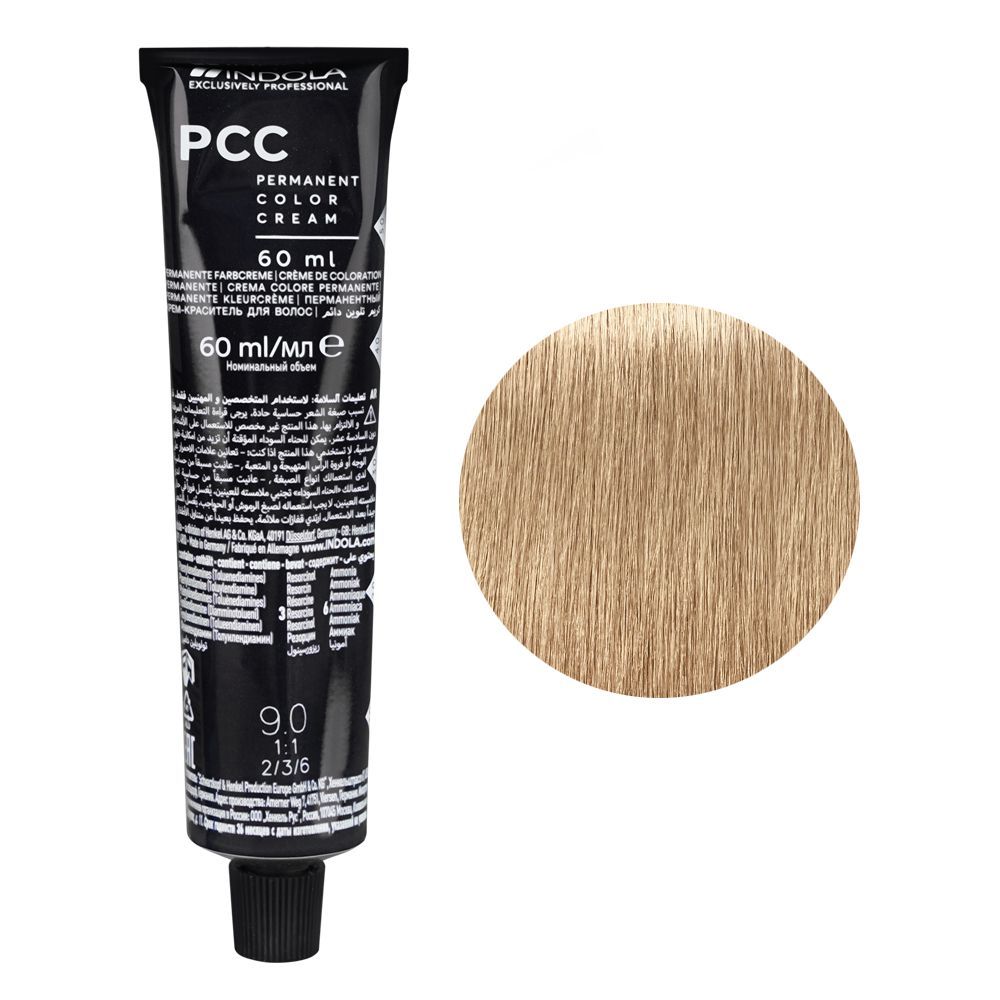 Indola PCC Natural Permanent Hair Color Cream, 60ml, 9.0 Very Light Blonde - Main Image