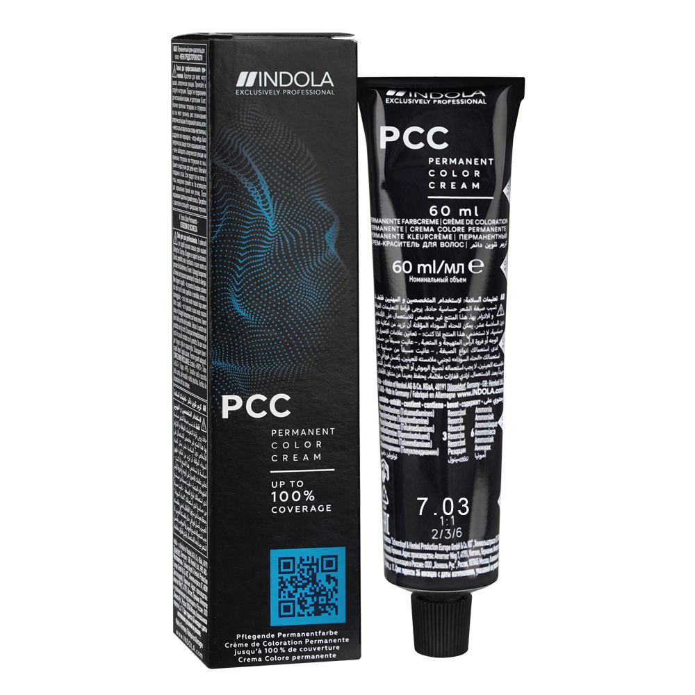 Indola PCC Natural Permanent Hair Color Cream, 60ml, 7.03 Medium Blonde Natural Gold - Image 2