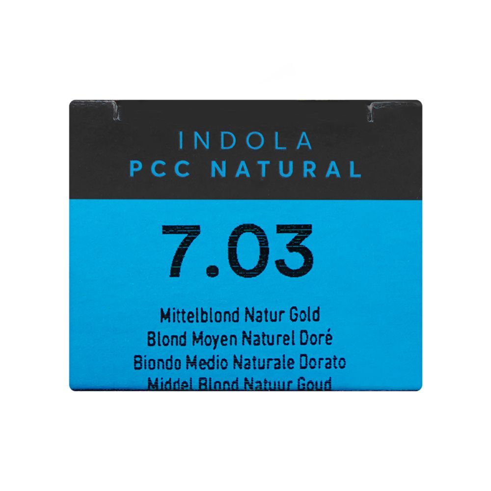 Indola PCC Natural Permanent Hair Color Cream, 60ml, 7.03 Medium Blonde Natural Gold - Image 6