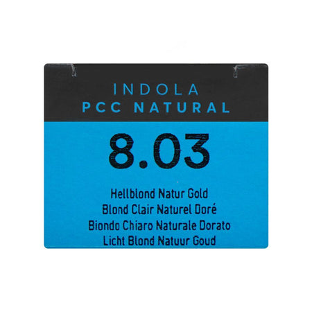 Indola PCC Natural Permanent Hair Color Cream, 60ml, 8.03 Light Blonde Natural Gold - Image 6