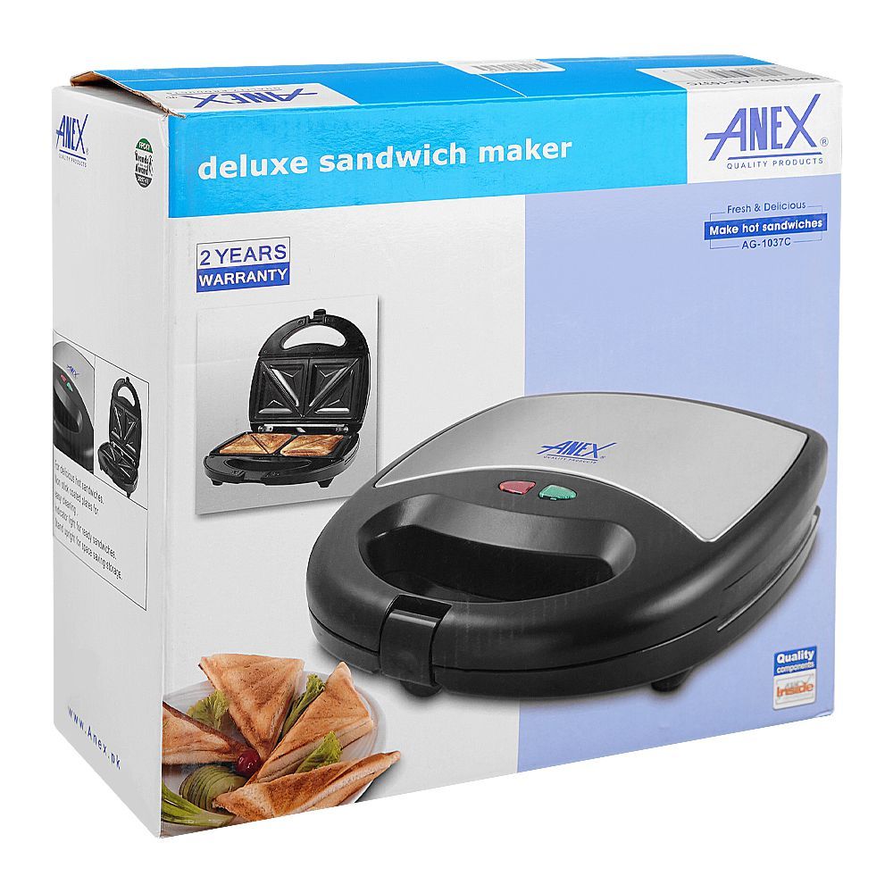 Anex Sandwich Maker, 700W, Black & Silver, AG-1037C - Image 3