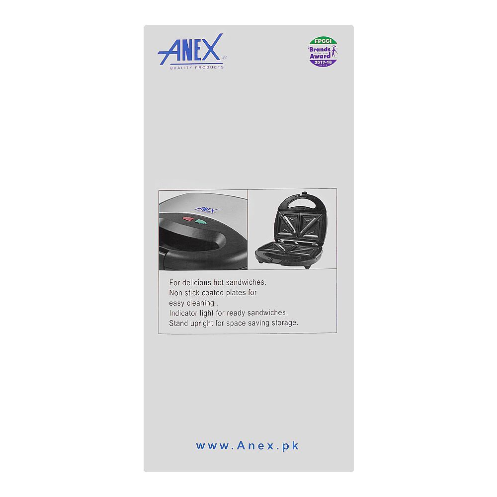 Anex Sandwich Maker, 700W, Black & Silver, AG-1037C - Image 5