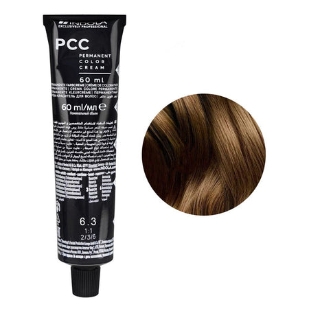 Indola PCC Fashion Permanent Hair Color Cream, 60ml, 6.3 Dark Blonde Gold - Main Image