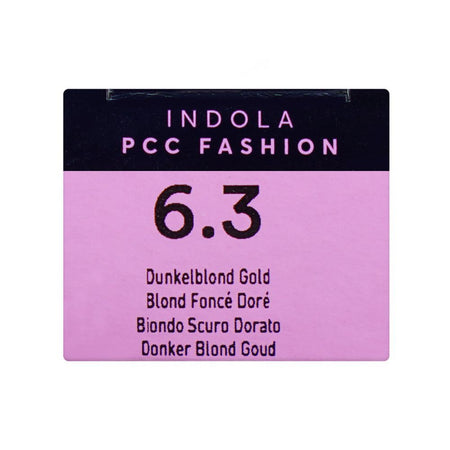 Indola PCC Fashion Permanent Hair Color Cream, 60ml, 6.3 Dark Blonde Gold - Image 6