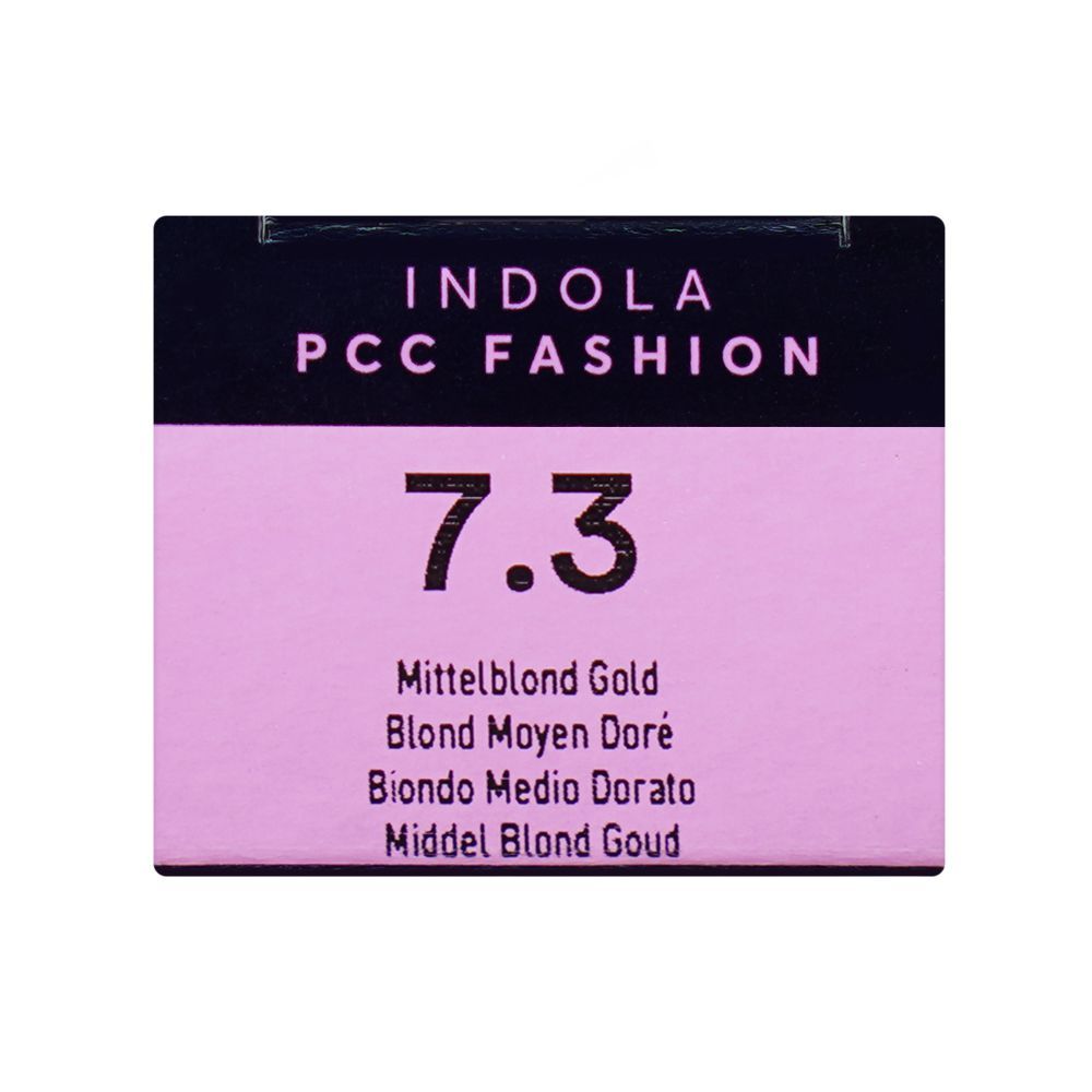 Indola PCC Fashion Permanent Hair Color Cream, 60ml, 7.3 Medium Blonde Gold - Image 6