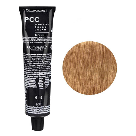 Indola PCC Fashion Permanent Hair Color Cream, 60ml, 8.3 Light Blonde Gold - Main Image