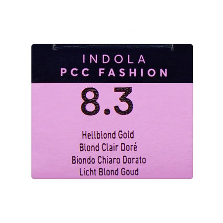 Indola PCC Fashion Permanent Hair Color Cream, 60ml, 8.3 Light Blonde Gold - Image 6