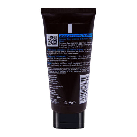 Garnier Men Oil Clear Face Wash 50ml - Removes Impurities, Keeps Skin Fresh & Radiant All Day - Image 2