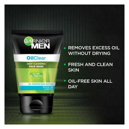 Garnier Men Oil Clear Face Wash 50ml - Removes Impurities, Keeps Skin Fresh & Radiant All Day - Image 5
