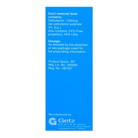 Getz Pharma Salbo Hfa Salbutamol Inhaler, 100mcg - Image 4