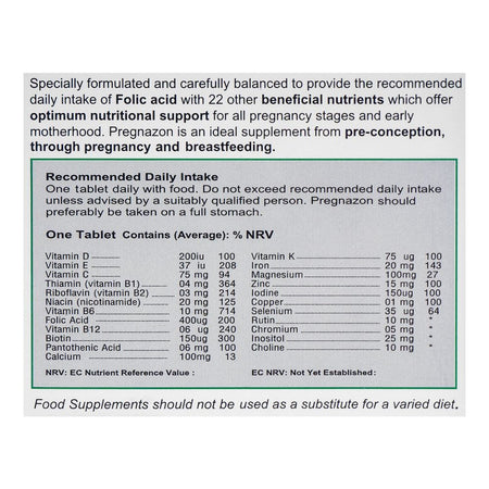 Nutra Zone Healthcare Pregnazone One A Day Tablet, 30-Pack - Image 3