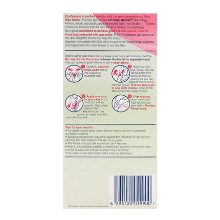 Veet Easy-Gelwax Aloe Vera And Lotus Flower Dry Skin Wax Strips 12-Pack - Image 2