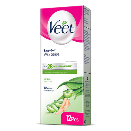 Veet Easy-Gelwax Aloe Vera And Lotus Flower Dry Skin Wax Strips 12-Pack - Main Image