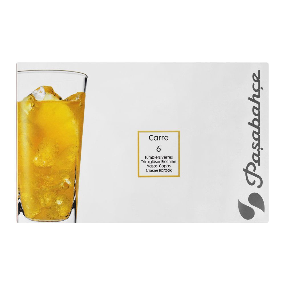 Pasabahce Carre Tumbler HB Glass Set, 6 Pieces, 41300 - Main Image
