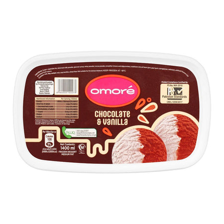 Omore Chocolate & Vanilla Frozen Dessert, 1400ml - Main Image